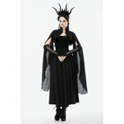 Punk Design Women's Gothic Embroidered Stand Collar Cape