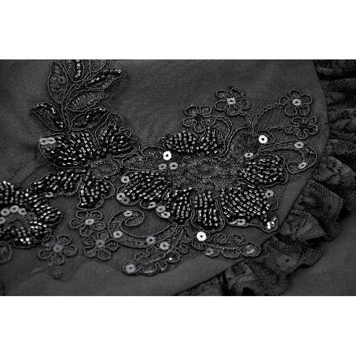 Punk Design Women's Gothic Embroidered Stand Collar Cape