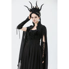 Punk Design Women's Gothic Embroidered Stand Collar Cape