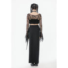 Punk Design Women's Gothic Hollow-out Flared Sleeved Crop Top