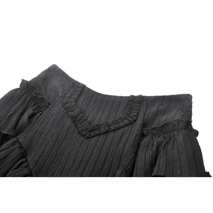 Punk Design Women's Gothic Lace-up Ruffled Swallow-tailed Shorts