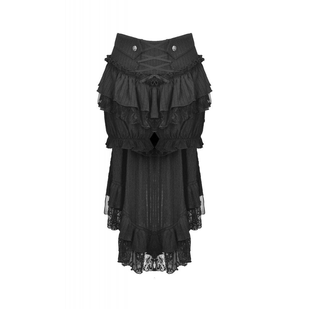 Punk Design Women's Gothic Lace-up Ruffled Swallow-tailed Shorts