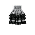 Punk Design Women's Gothic Layered Hem Lace-up High-Waist Skirt