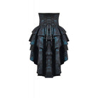 Punk Design Women's Gothic Layered Irregular Hem Buckle Skirt