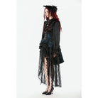 Punk Design Women's Gothic Layered Irregular Hem Buckle Skirt