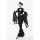 Punk Design Women's Gothic Multilayer Lace Splice Flared Pants