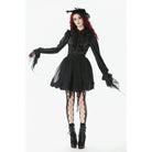 Punk Design Women's Gothic Rose Embroidered Mesh SKirt