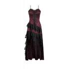 Punk Design Women's Gothic Rose Layered Lace Ruffle Asymmetric Slip Dress