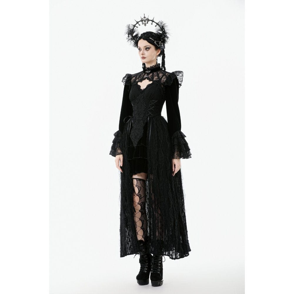 Punk Design Women's Gothic Stand Collar Flared Sleeved Cape