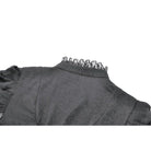 Punk Design Women's Gothic Stand Collar Ruffled Mesh Flared Sleeved Dress