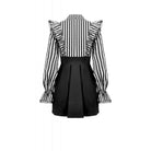 Punk Design Women's Gothic Striped Ruffled Pleated Dress