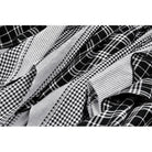 Punk Design Women's Grunge Buckle Strap Irregular Plaid Patchwork Skirt