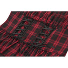 Punk Design Women's Grunge Lace-up Ruched Plaid Cake Dress