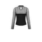 Punk Design Women's Punk Cut-out Buckle Strap Mesh Splice Top