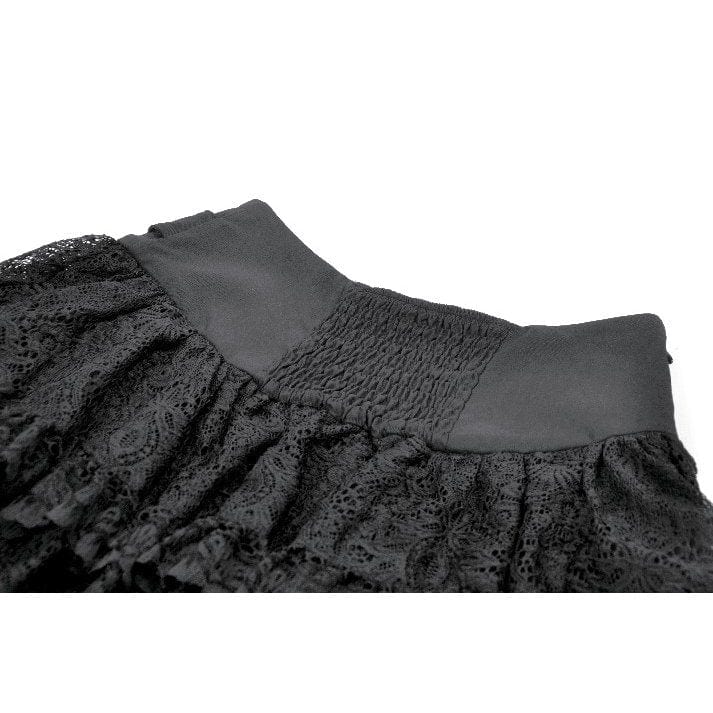 Punk Design Women's Punk Eyelet Strap Wide-Waistband Skirt