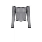 Punk Design Women's Punk Off-Shoulder Mesh Top
