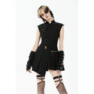 Punk Design Women's Punk Studded Asymmetrical Pleated Dress