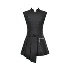 Punk Design Women's Punk Studded Asymmetrical Pleated Dress