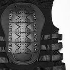 PUNK RAVE Men's Cyberpunk Buckle Straps Mesh Splice Studded Vest