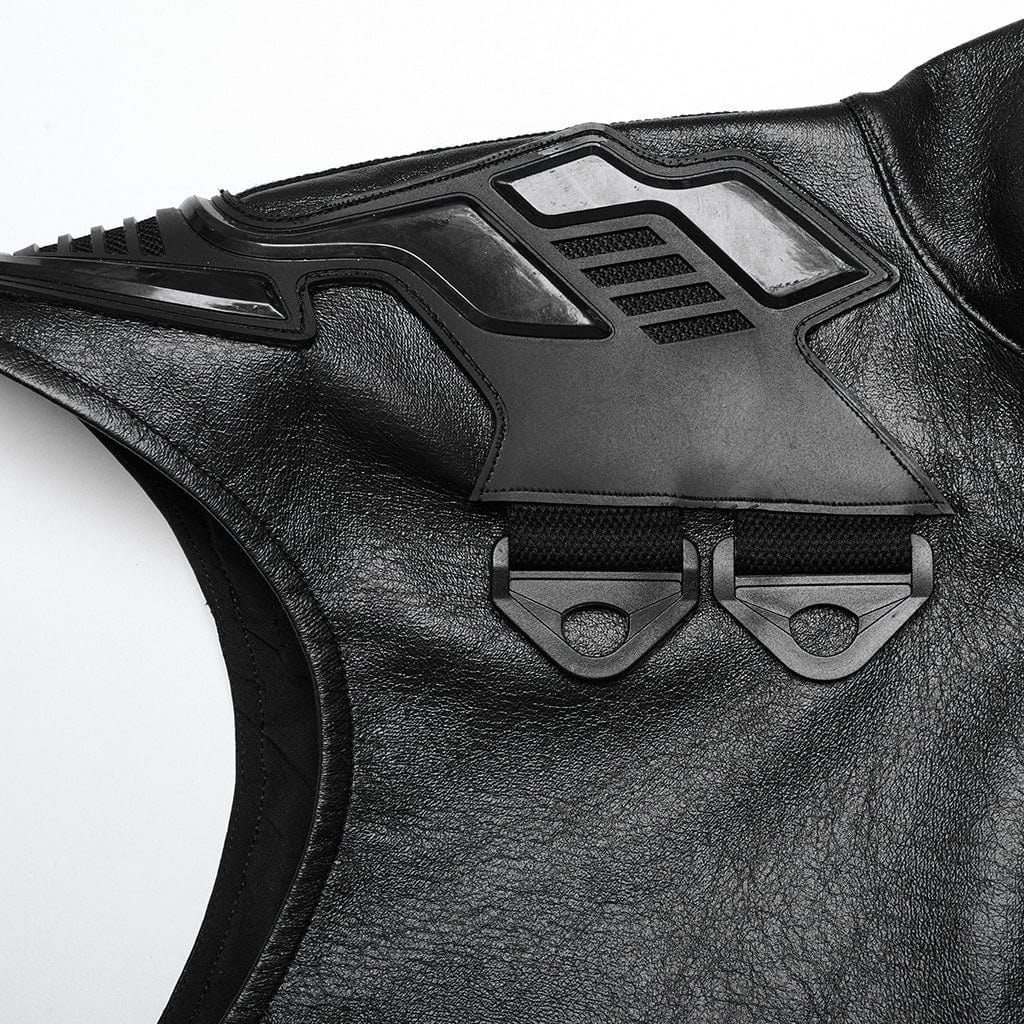 PUNK RAVE Men's Cyberpunk Buckle-up Zip Body Harness