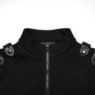 PUNK RAVE Men's Cyberpunk Cut-out Mesh Splice Zip Jacket