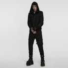 PUNK RAVE Men's Cyberpunk Cut-out Mesh Splice Zip Jacket