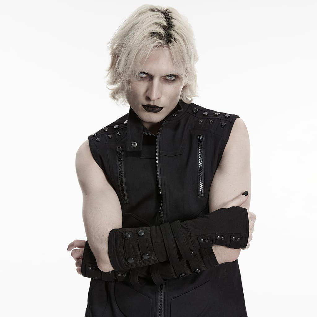 Guanti senza dita a strati in stile cyberpunk da uomo PUNK RAVE