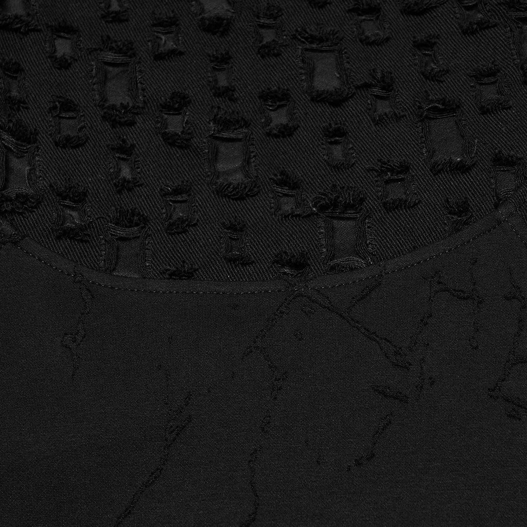 PUNK RAVE Men's Cyberpunk Rivet Ripped Loose T-shirt