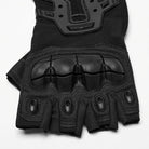 PUNK RAVE Men's Cyberpunk Rubber Patched Half-finger Gloves