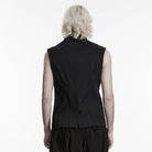PUNK RAVE Men's Cyberpunk Skull Rivet Zip Vest