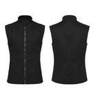 PUNK RAVE Men's Cyberpunk Skull Rivet Zip Vest
