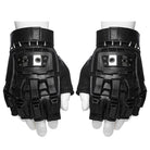 PUNK RAVE Men's Cyberpunk Spike Mesh Shell Gloves