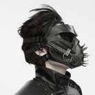 PUNK RAVE Men's Cyberpunk Spiked Chain Ring Mask