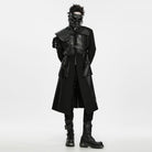 PUNK RAVE Men's Cyberpunk Spiked Chain Ring Mask
