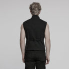 PUNK RAVE Men's Cyberpunk Stand Collar Armour Splice Vest