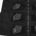 PUNK RAVE Men's Cyberpunk Stand Collar  Faux Leather Splice Mesh Vest