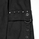 PUNK RAVE Men's Cyberpunk Strappy Rivets Cuffed Pants