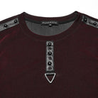 PUNK RAVE Men's Cyberpunk Studded Sheer Mesh Vest Red