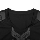 PUNK RAVE Men's Cyberpunk V-neck Rubber Patched T-shirt