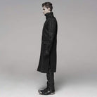 PUNK RAVE Men's Goth Military Style Double-breasted Long Coat