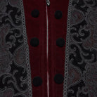 PUNK RAVE Men's Gothic Applique Chain Front Zipper Waistcoat Red