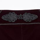PUNK RAVE Men's Gothic Applique Lace-up Side Zipper Pants Red