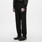 PUNK RAVE Men's Gothic Applique Trimmed Slim Pants