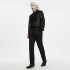 PUNK RAVE Men's Gothic Applique Trimmed Slim Pants