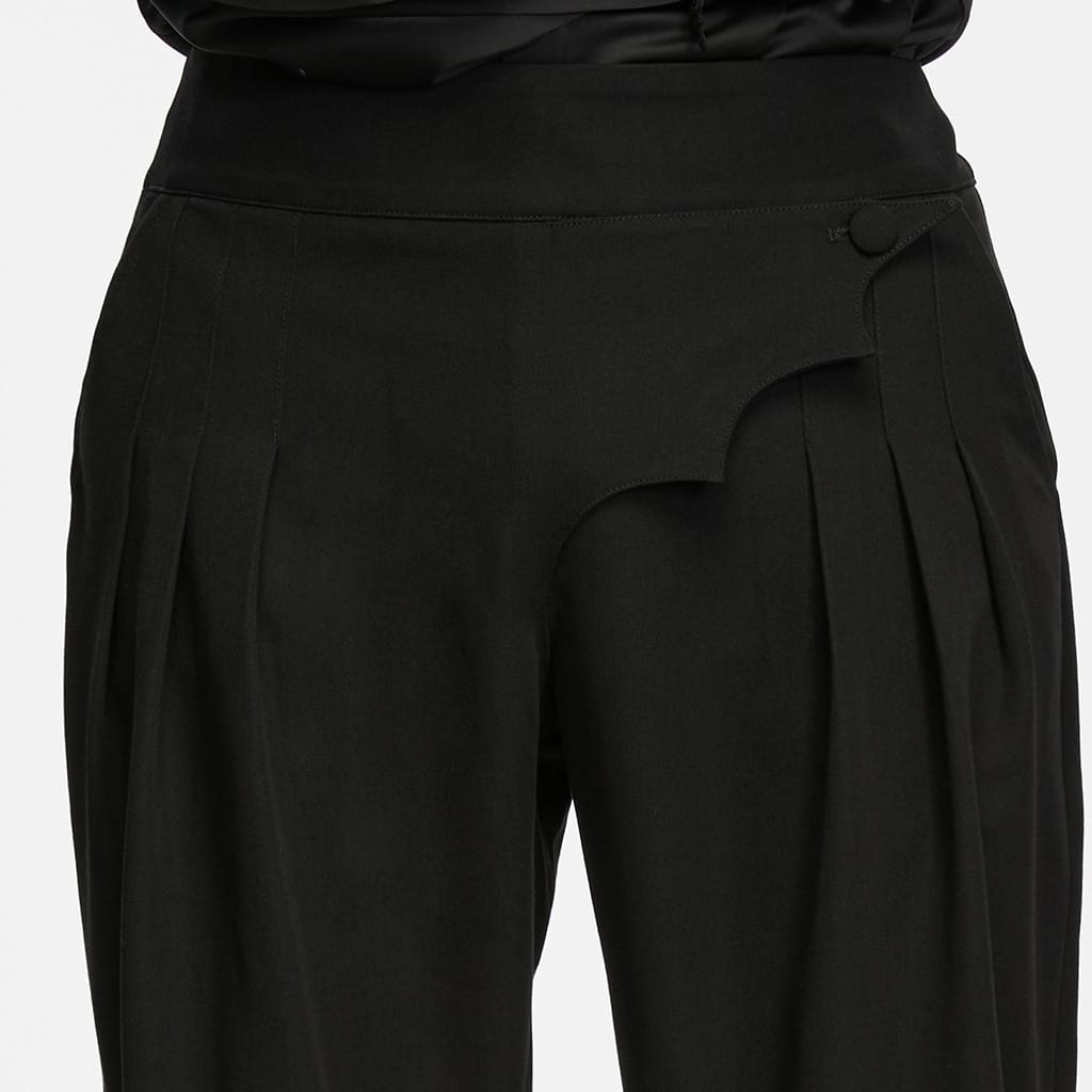 PUNK RAVE Men's Gothic Asymmetric Batwing Pleated Pants