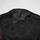 PUNK RAVE Men's Gothic Asymmetric Floral Bat Wing Collar Vest with Detachable Brooch