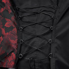 PUNK RAVE Men's Gothic Asymmetric Floral Bat Wing Collar Vest with Detachable Brooch
