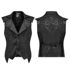 PUNK RAVE Men's Gothic Batlike Hem Jacquard Waistcoat