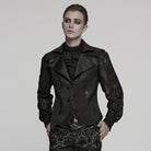 PUNK RAVE Men's Gothic Batlike Hem Jacquard Waistcoat