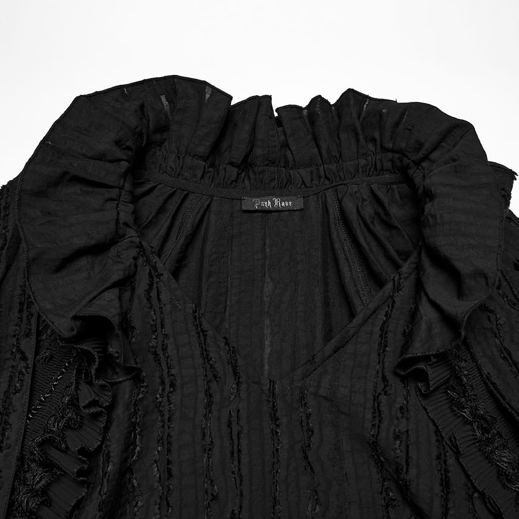Camisa tipo jersey con volantes y lazo gótico para hombre de PUNK RAVE